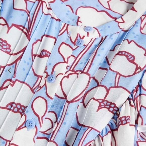 TED BAKER Tindraa Floral Frill Midi Dress Size 5 US 12 Ruffle Feminine Coquette - Picture 14 of 16